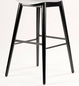 Fortona Light 4 leg Timber Stool Base. Black Painted finish. Seat height 750mm